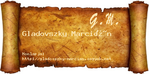 Gladovszky Marcián névjegykártya